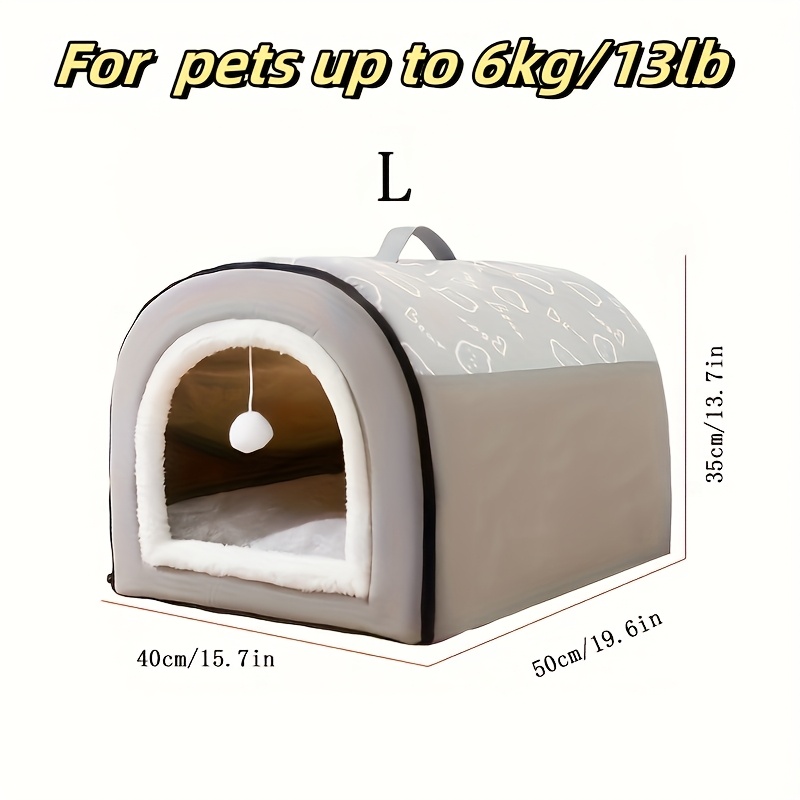 TEMU Cozy Dog Bed - Washable & Removable, Non-slip Bottom, Cartoon Design For Small To Large Dogs Up To 99lbs, For Winter