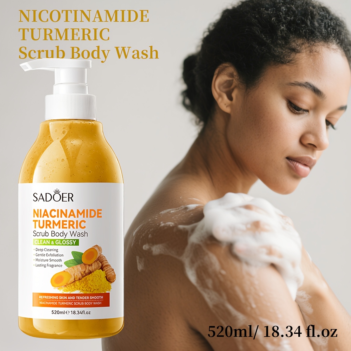 520ml 18 34fl oz niacinamide turmeric scrub body cleansing shower gel deep cleansing summer fragrance shower gel 0