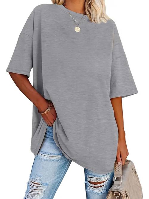 item picture a very trendy solid color womens fashion t shirt perfect for spring and summer and versatile and all body types