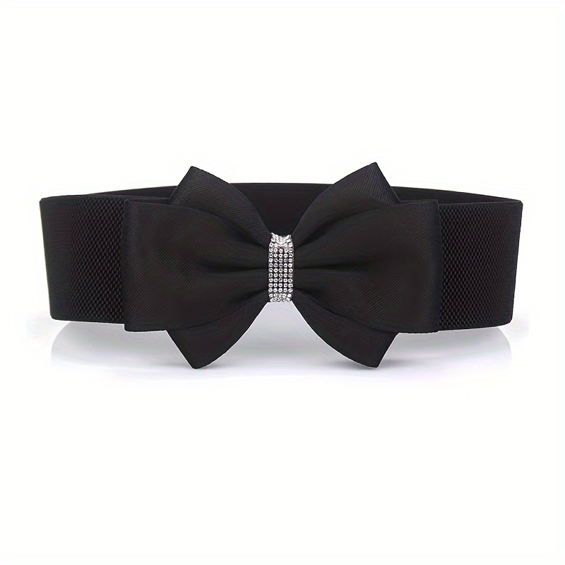TEMU 1pc Women's Belt, Fashion Sweet Bow Elastic Waistband, Casual Versatile Dress Skirt Coat Decor Waist Belt