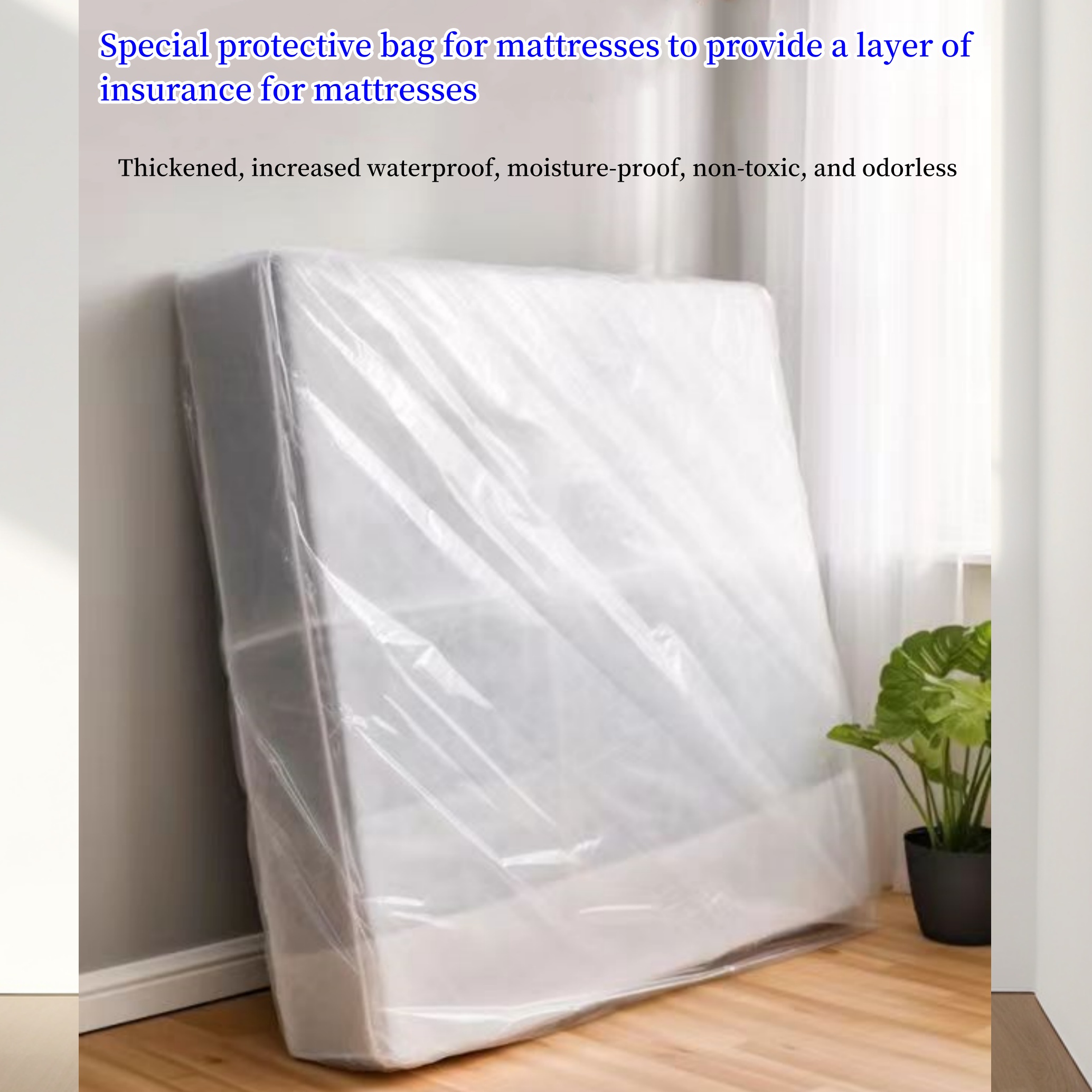 

Super Tensile Strength Mattress Protector Bag: Waterproof, Moisture-proof, Non-toxic, And Odorless - Large Size: 180*240*35cm, Extra Large Size: 200*240*35cm