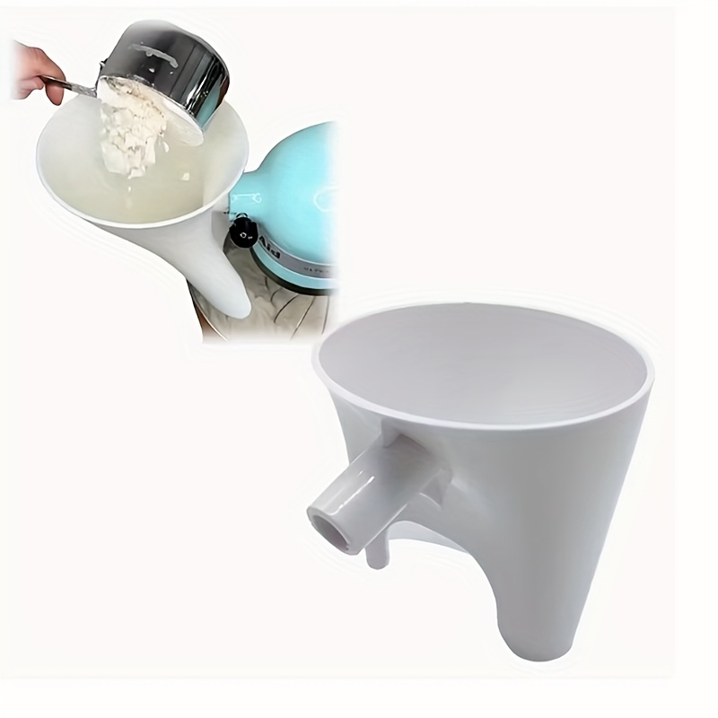 Image of 1pc Flour Funnel For , For Ksm150 5-quart Tilt-head Stand Mixer, Plastic Powder Funnel With Easy-pour, Prevents And Messes