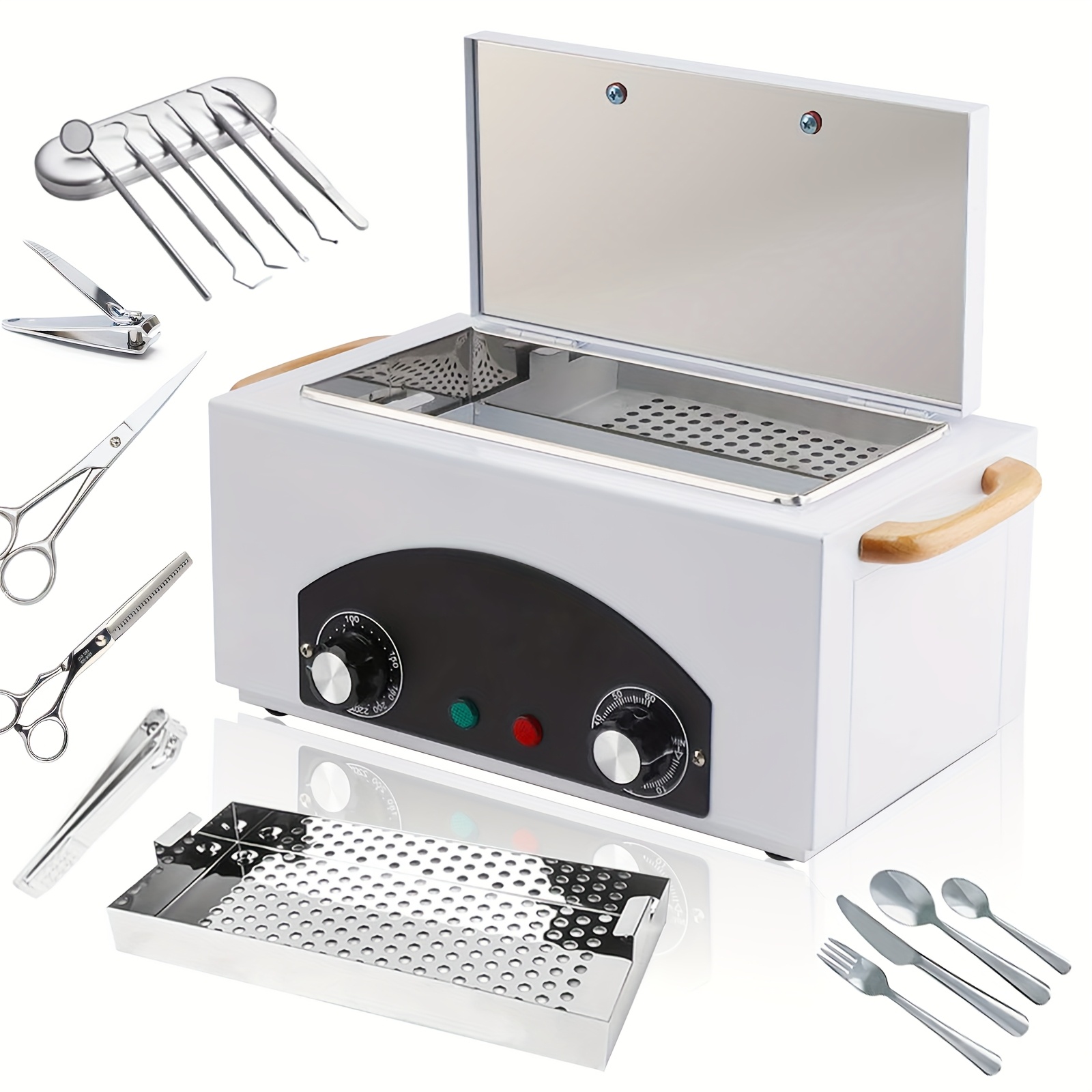 Professional 220°c Tool Sterilizer, Auto Shut-off Sanitizer Box For Nail, Barber, Tweezer Scissors, Portable Storage Case, Ideal For Salon And Home Use