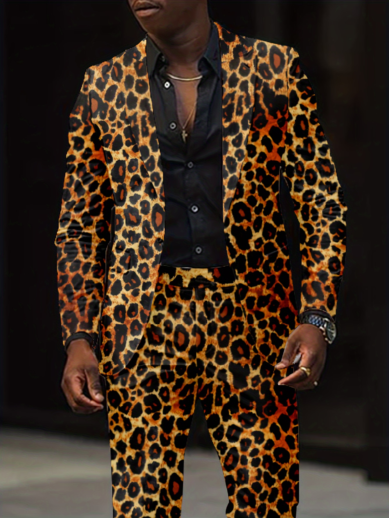mens leopard print suit