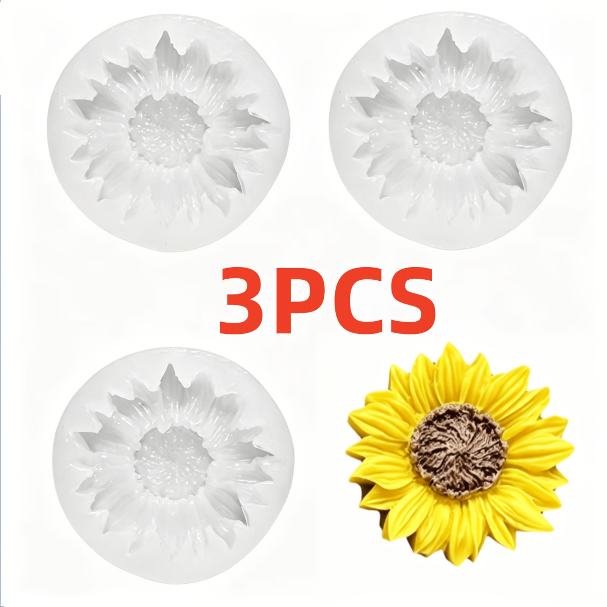 TEMU Stampi in silicone resina, 3 pezzi, stampi in silicone di medie dimensioni a forma di , adatti per argilla, , resina, gesso e materiali