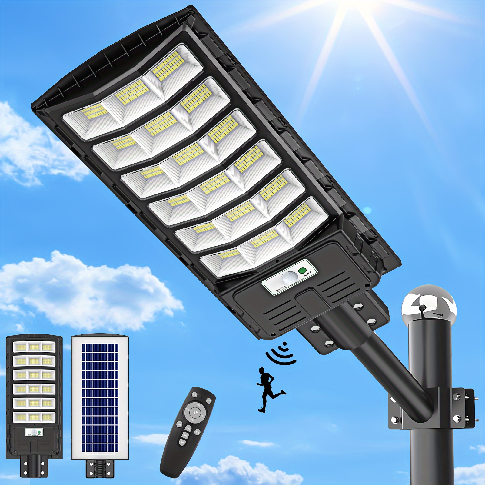 

594led Solar Induction Motion Sensor Street Lamp, 6500k Strong Wall Light, Used In Outdoor Courtyards, Gardens, Courtyards, Streets, Walkways