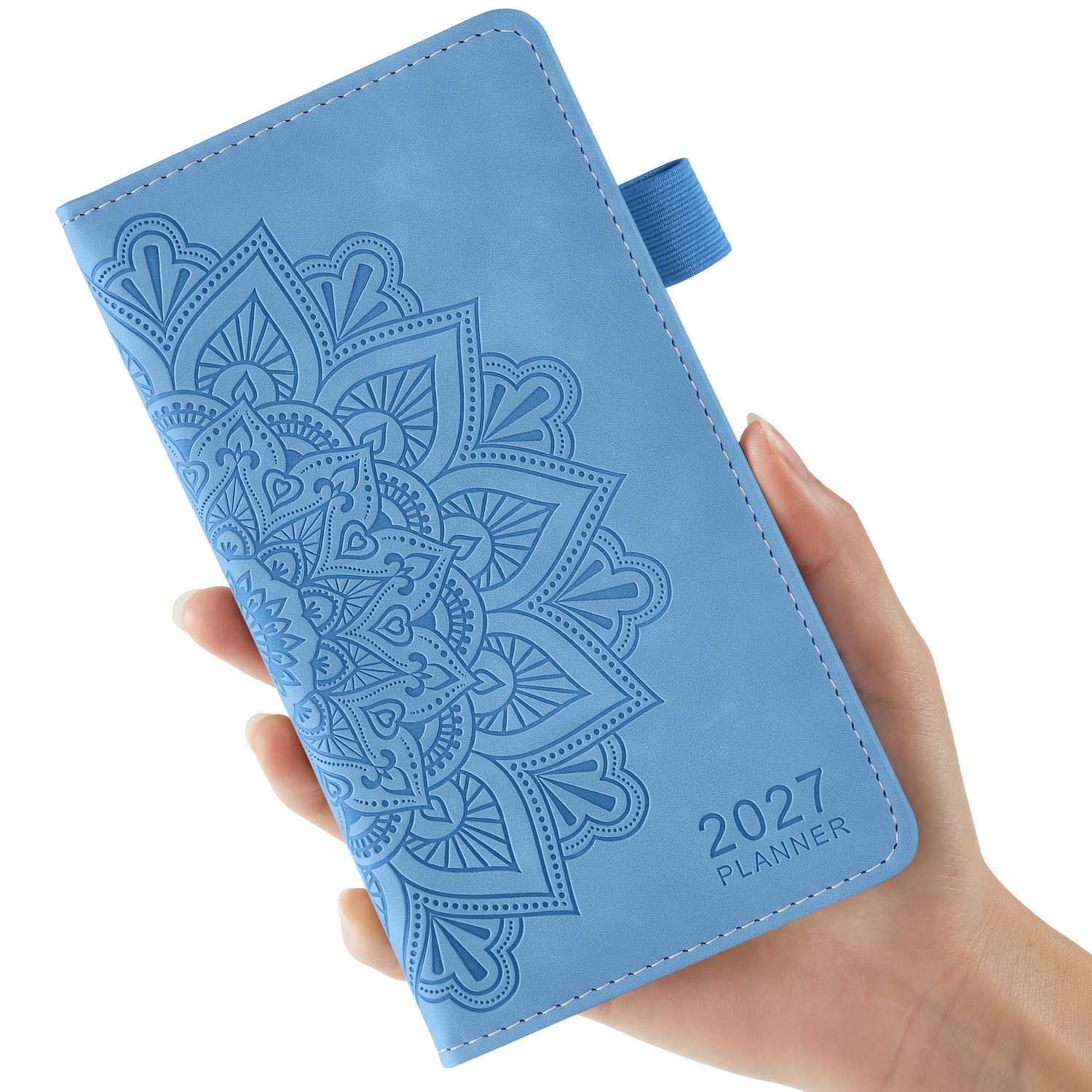 TEMU Day 2027 Pocket Planner Calendar - A6 Mini Planner Suitable For Office, School, Travel, Compact With Monthly Tabs & Inner Pocket, Pocket-sized