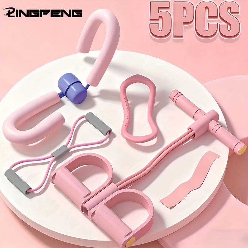 5/4pcs Home *: Leg Training, Yoga Stretching, Body Shaping Strength  Building Multi-Functional Exercise Equipment, TPE Material, Solid Color,  with
