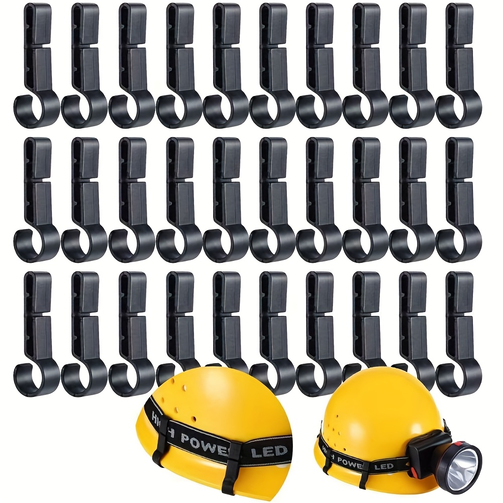 

20pcs Hard Hat Accessory Hooks - Plastic Helmet Light Clips For Headlamp, Headlight Mount For Miner's Lamp, Band Non-slip Fixing Hooks