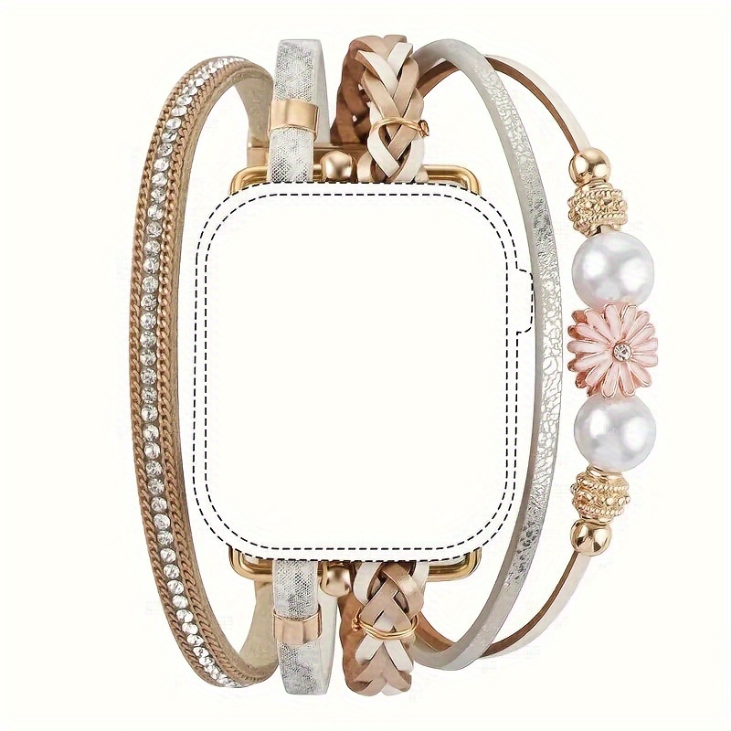 

Suitable For Apple Bohemian Daisy Metal Strap Apple Watch /9/8/se/7/6/5/4/3/2/1 Fashionable And Attractive Jewelry Accessories Strap 38/40/41/42/44/45/49mm