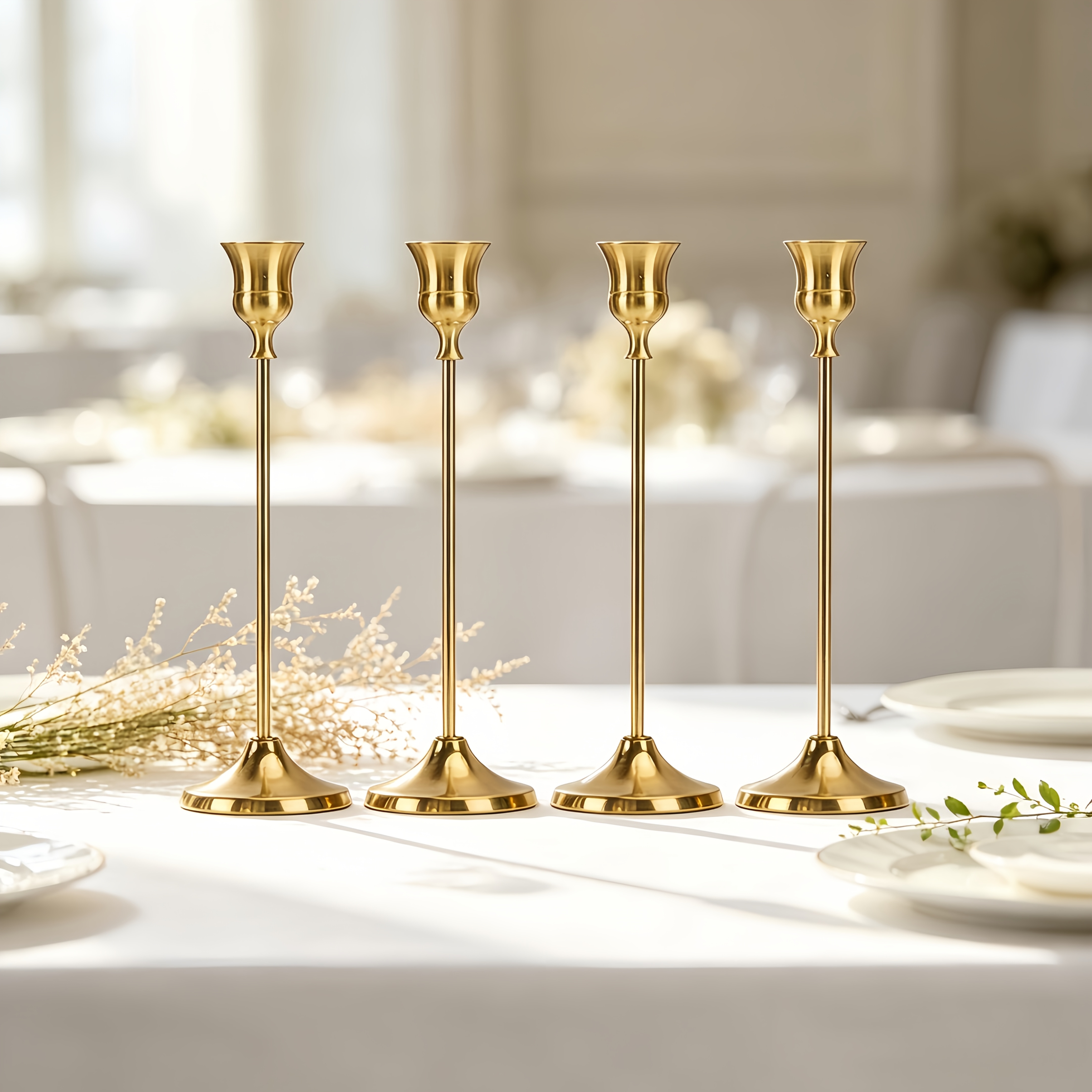 TEMU 4 Candelabros Clásicos de Campanas de Viento, Candelabros Navideños, Candelabros Decorativos de Navidad, Candelabros de Halloween, Candelabros