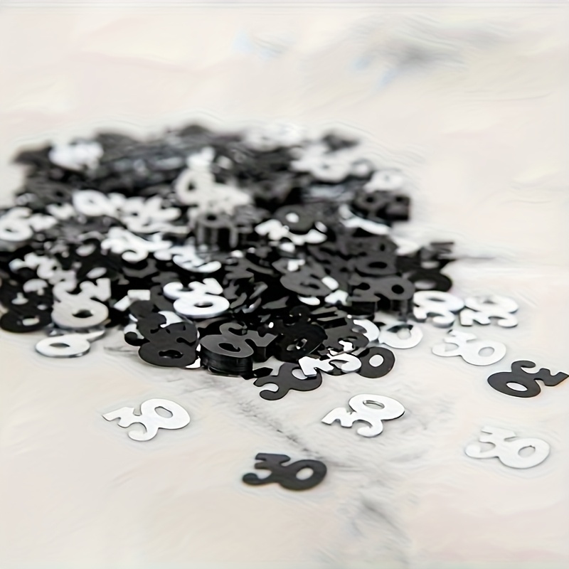 Black And Silvery 30th Birthday Desktop Decoration, Suitable For Birthday Parties And Anniversary Celebrations