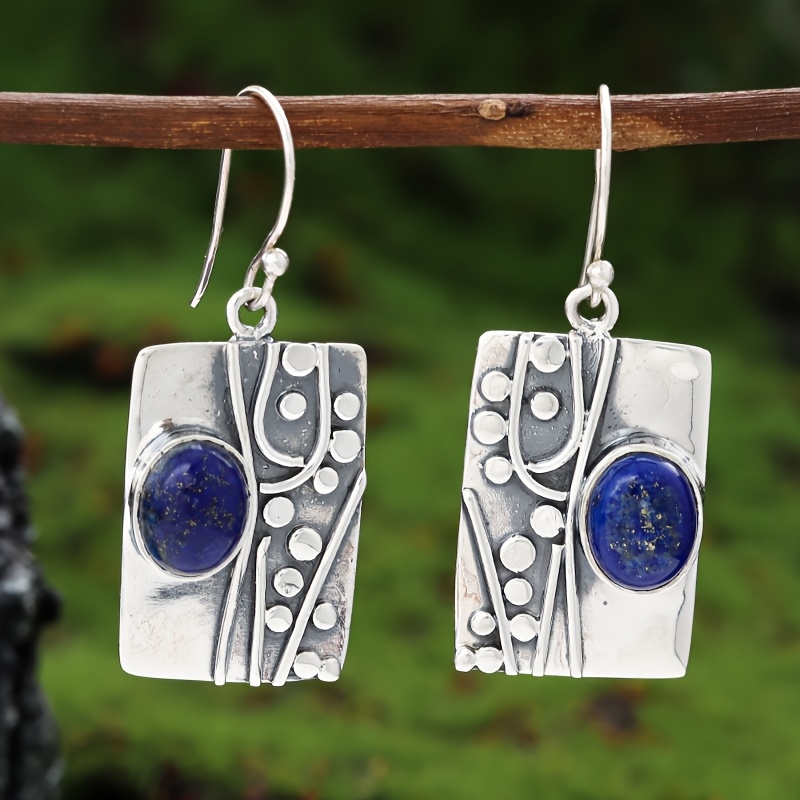 Elegant Earrings Adorned with Natural Stones