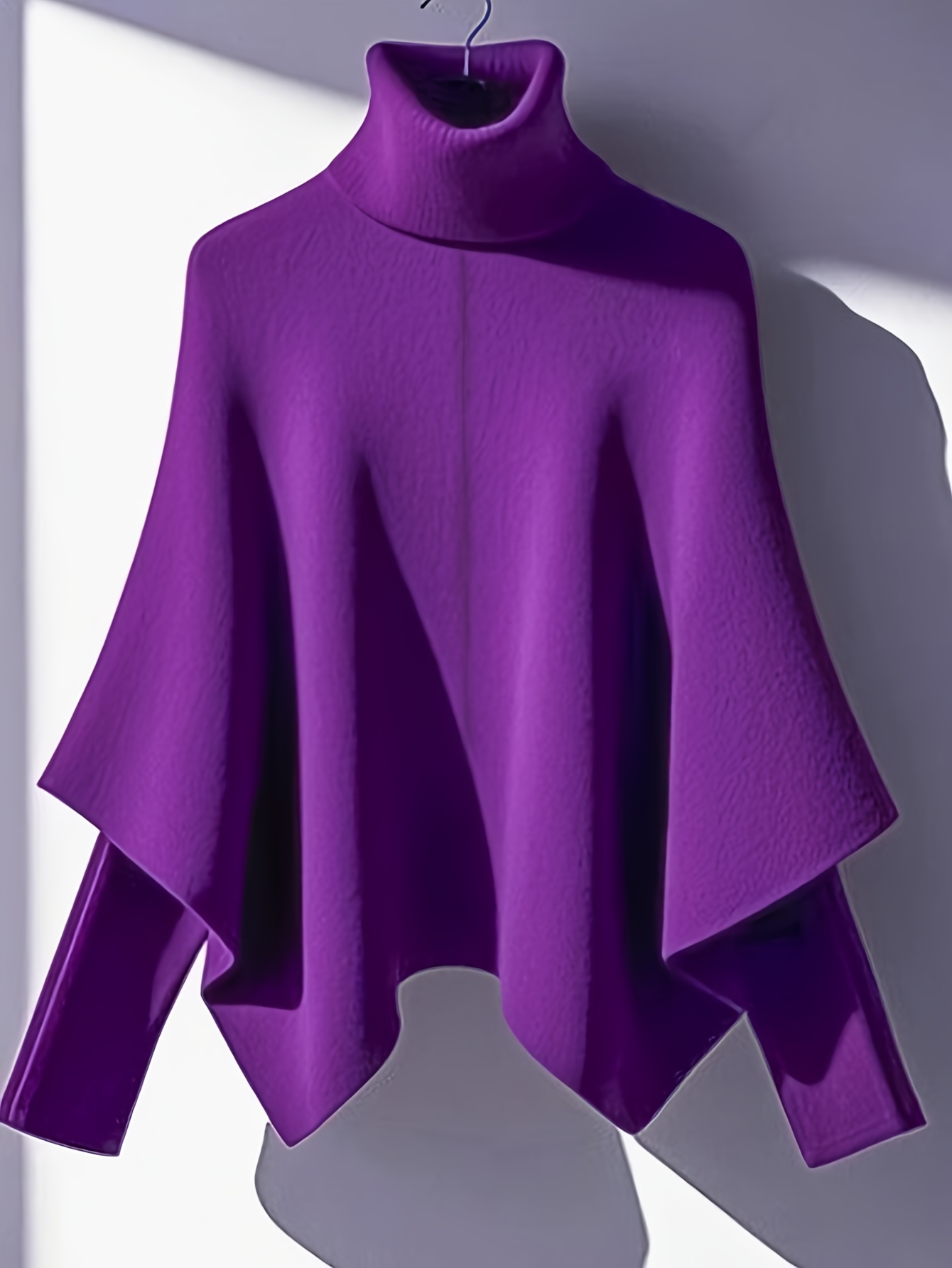 womens elegant sweater rich red batwing sleeves high neck pullover sweater for fall winter formal everyday chic outfits womens sweater sweater sweater winter wardrobe sophisticated style textured fabric fall fashion cozy material stylish   wear purple 0