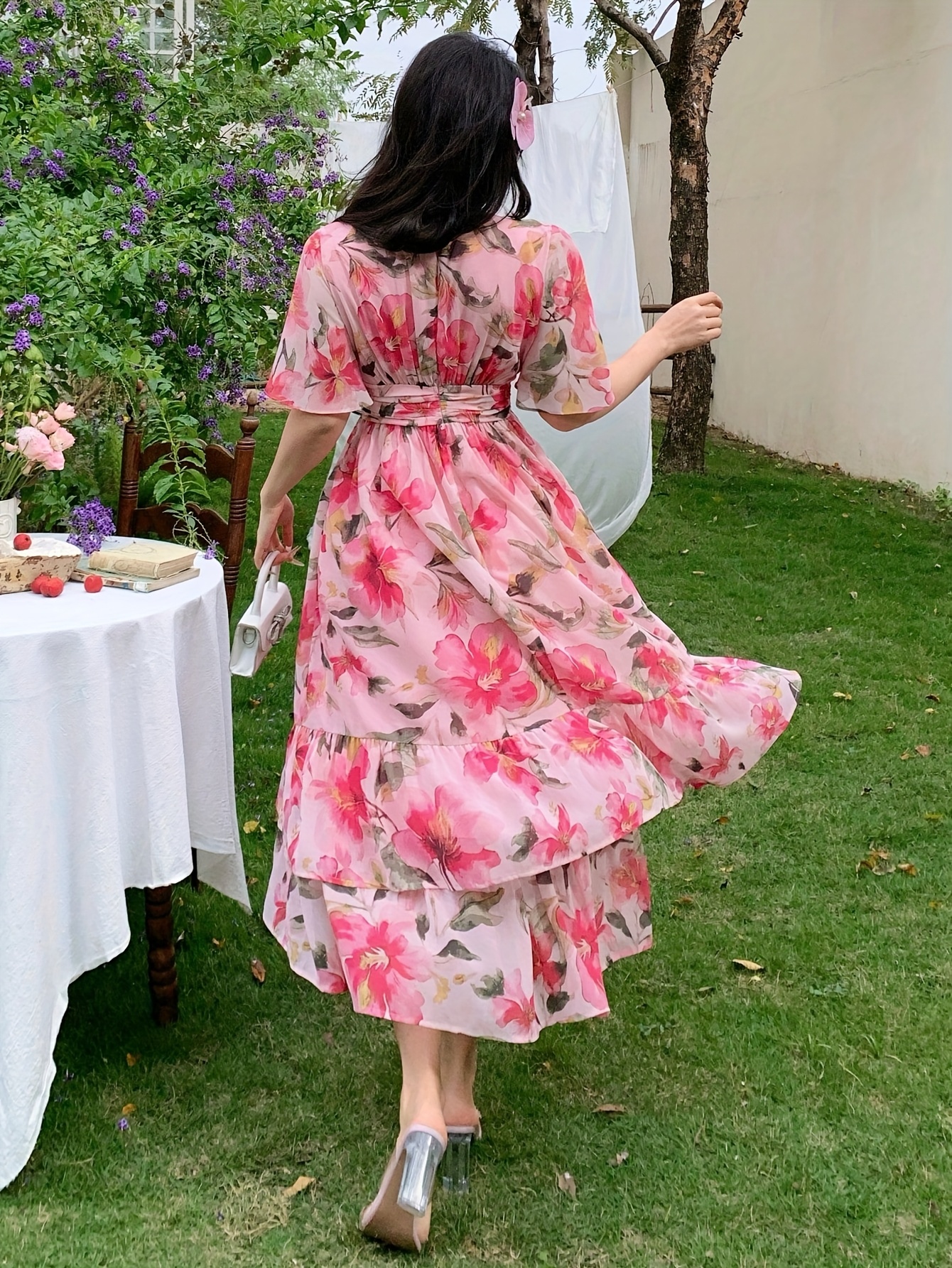 womens floral maxi dress elegant flowy formal casual event