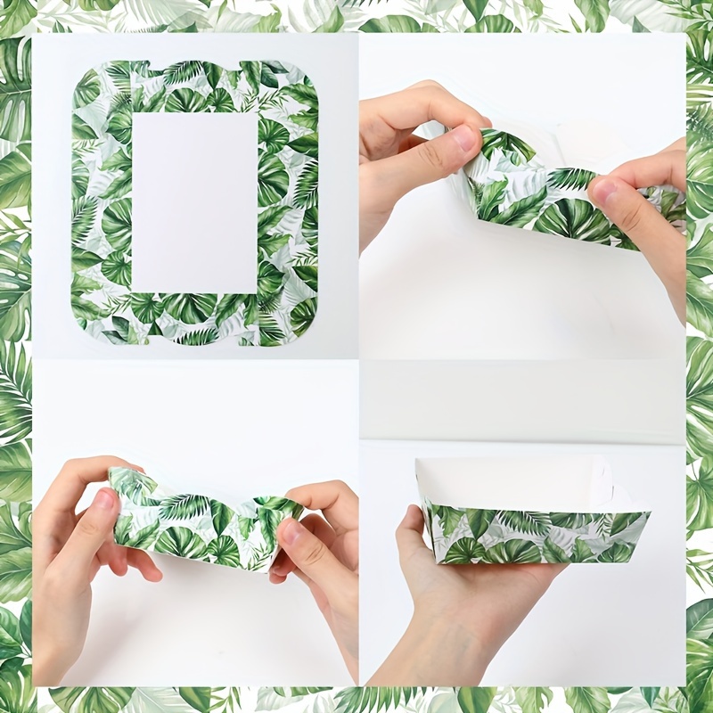 6 штук экологичных биоразлагаемых бумажных подносов для вечеринок с разными животными, многофункциональные сервировочные лотки для свадеб, дней рождения, детских, свадебных душей, тематических мероприятий, детали 5