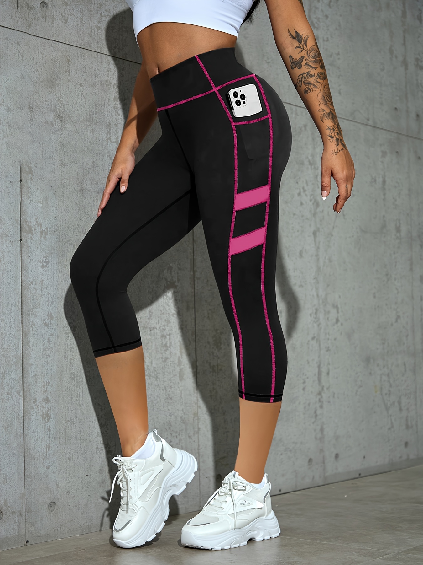 women's plus size high waist yoga capri leggings butt Temu