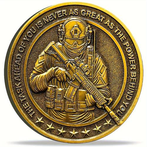 military challenge coin with deuteronomy 31 6 8 and protective case ideal for encouragement and strength