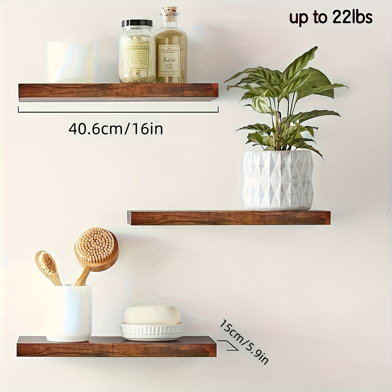 1pc classic solid wood wall mounted horizontal strip design Temu