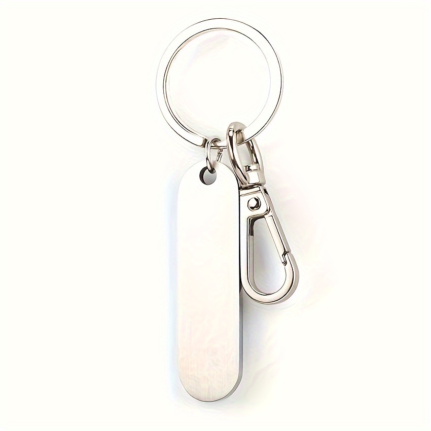 Custom Stainless Steel Keychain With A Brushed Matte End, Personalized With Phone Numbers, Names, Dates, And A Sturdy Keyring