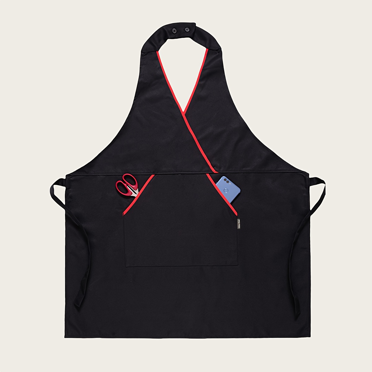 professional kitchen apron for men and women solid color polyester woven chef and server apron for   bakery staff uniforms details 0