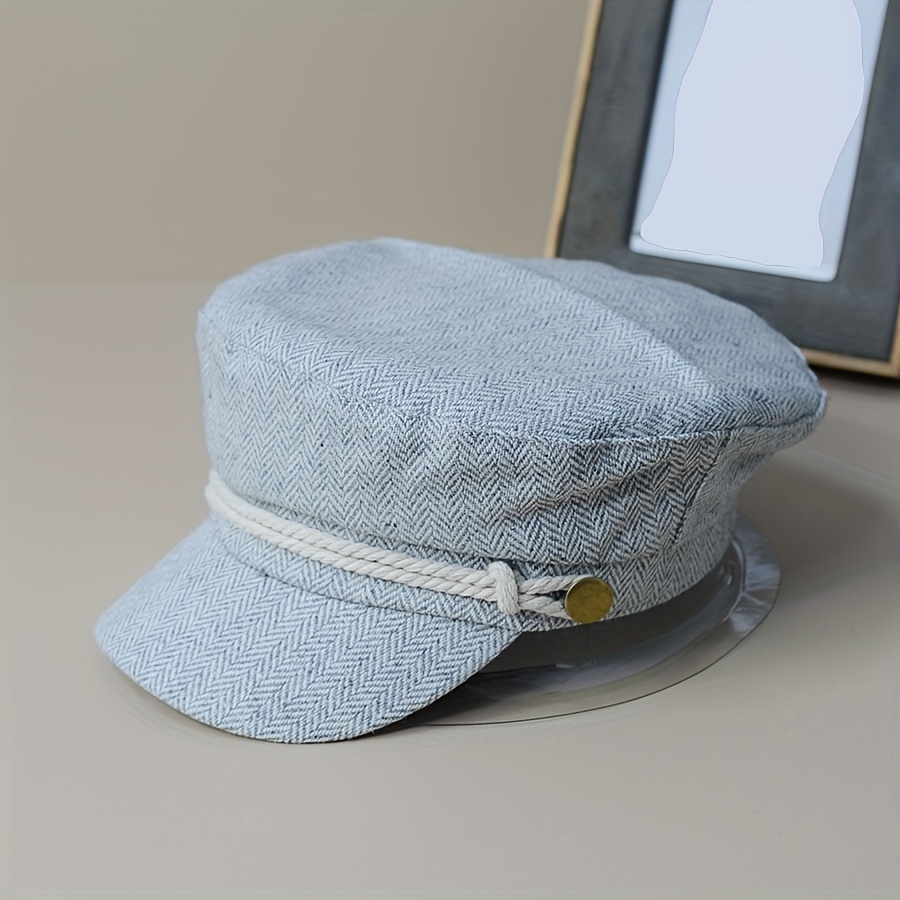 

Chic Women's Cotton-blend Newsboy Cap - Lightweight, Adjustable Drawstring, Perfect For Casual Wear