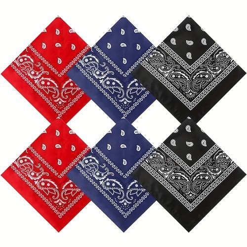 6pcs vintage paisley bandanas head wrap for men and women 22x22 inch multicolor wristband headband great for biking and casual wear machine washable