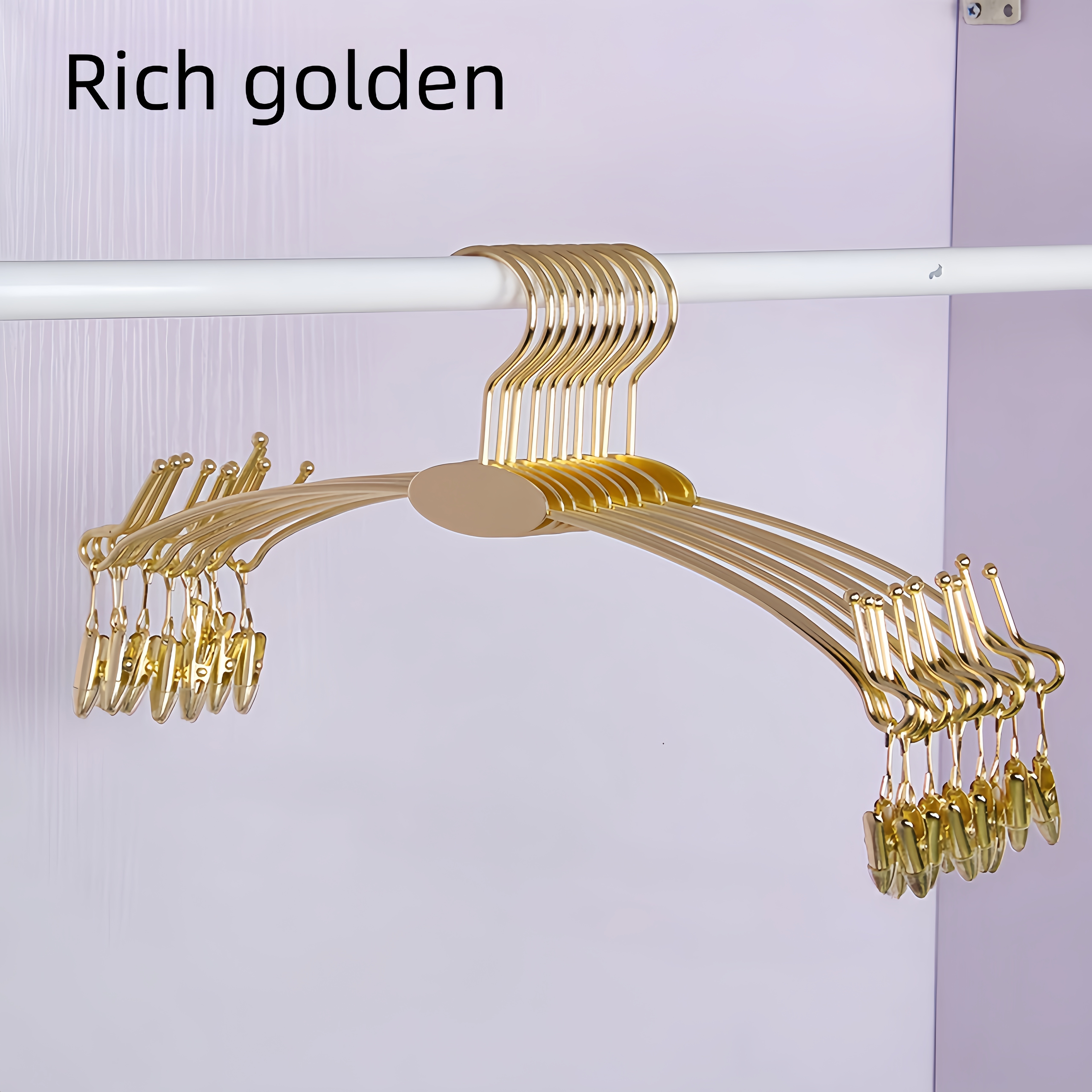 TEMU 10pcs Stainless Steel Underwear Hangers With Non-slip Clips - Space-, Durable Storage For Home & Retail Display