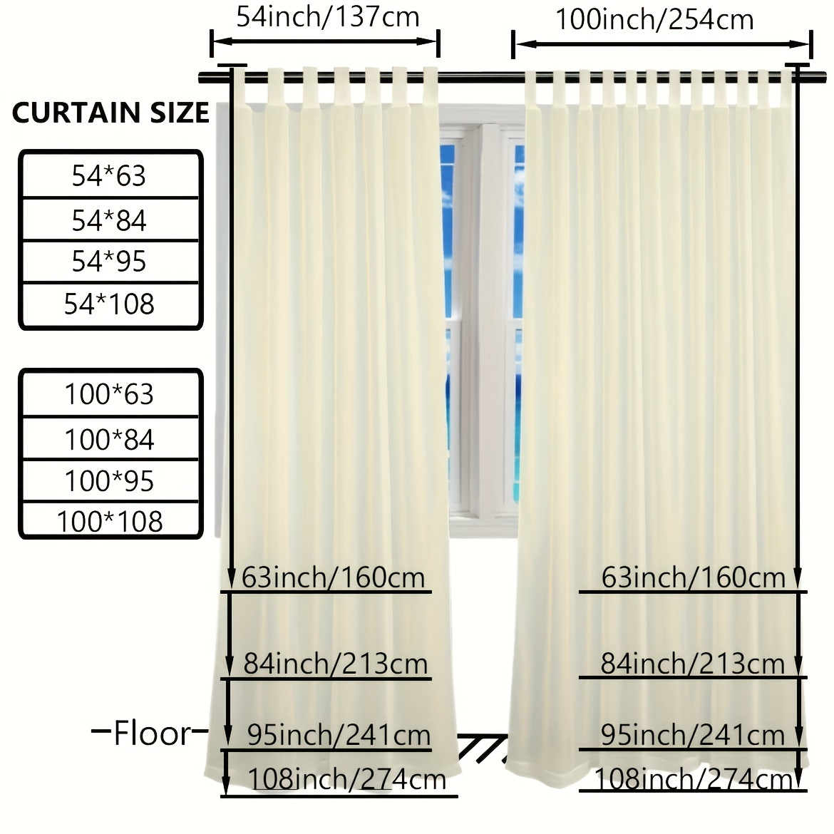 1 Panel Cortinas Transparentes Impermeables 54 X 84 Pulgadas - Temu