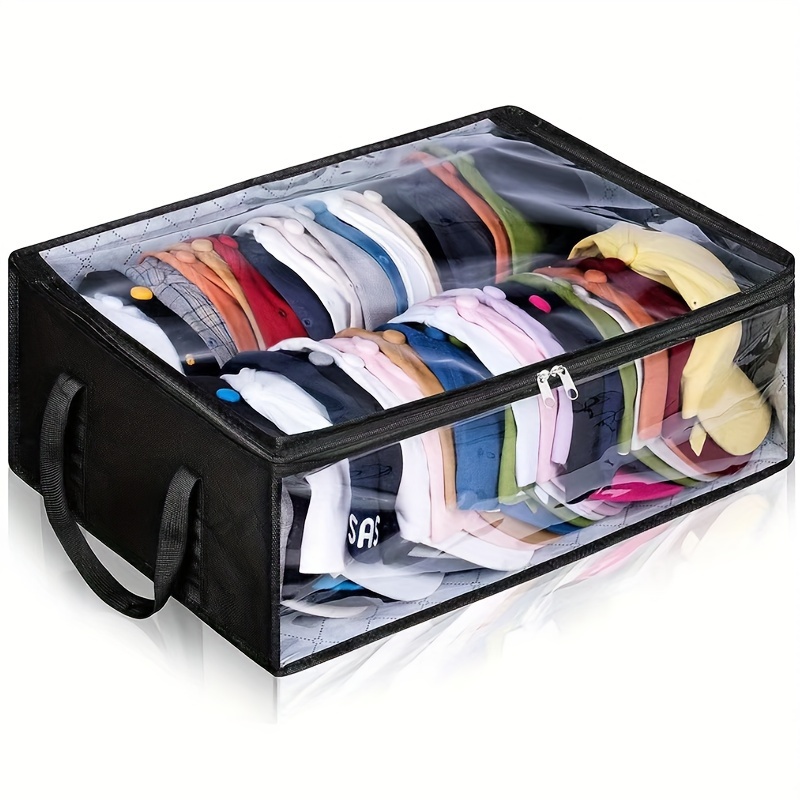 

Large Capacity Hat Storage Box: Organize Up To 40 Baseball Caps, Suitable For Closet, Under Bed, Bedroom, And More - Made Of Non-woven Fabric