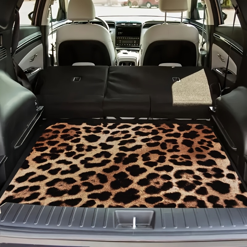 TEMU Durable Car Trunk Liner - Leopard Print Car Trunk Mat, Vehicle Carpet, Car Interior Mat Suitable For Cars, Suvs, Outdoor Travel, Christmas Gift