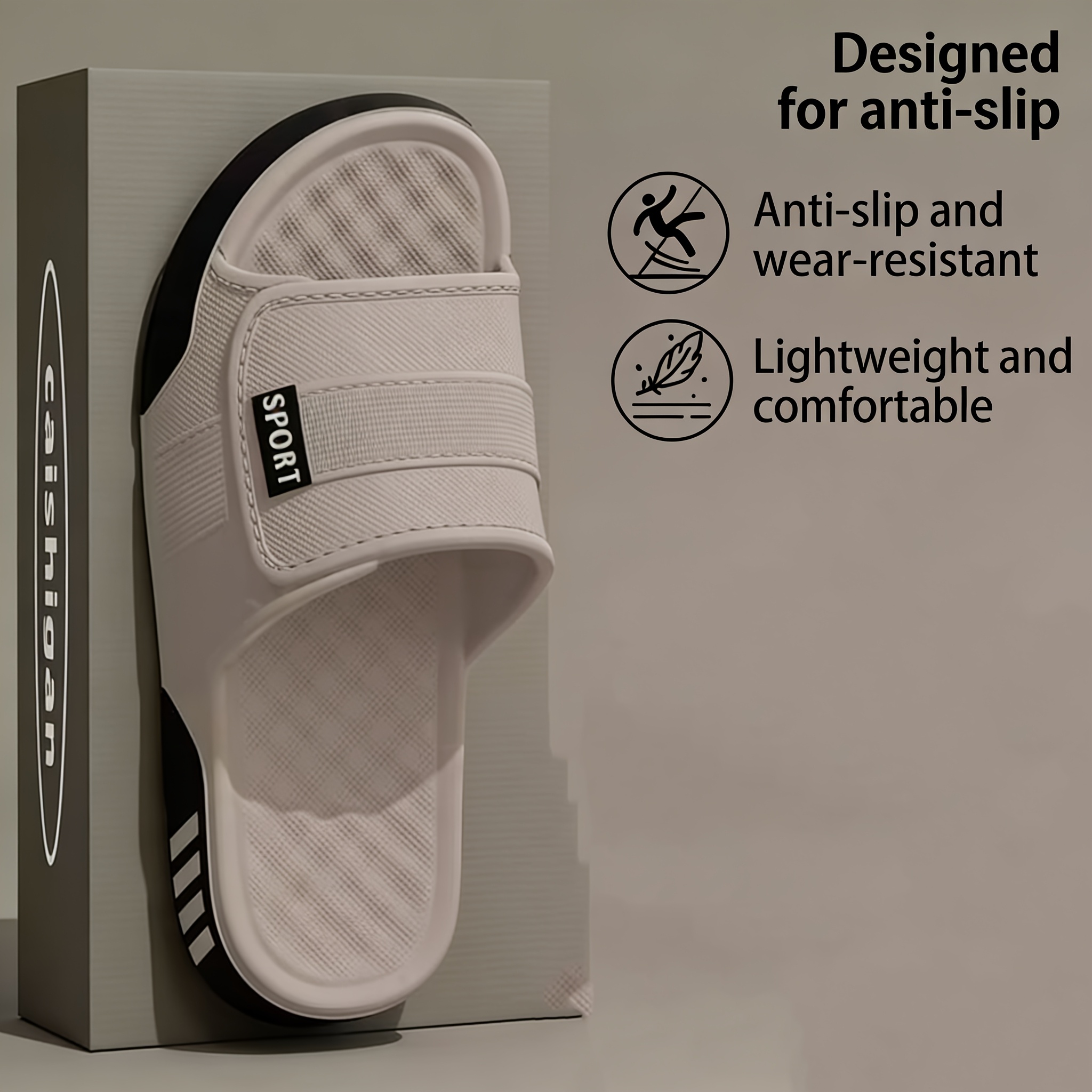 TEMU Men's Athletic Eva Slide Sandals, Non-slip , Summer Workout, Beach & Outdoor