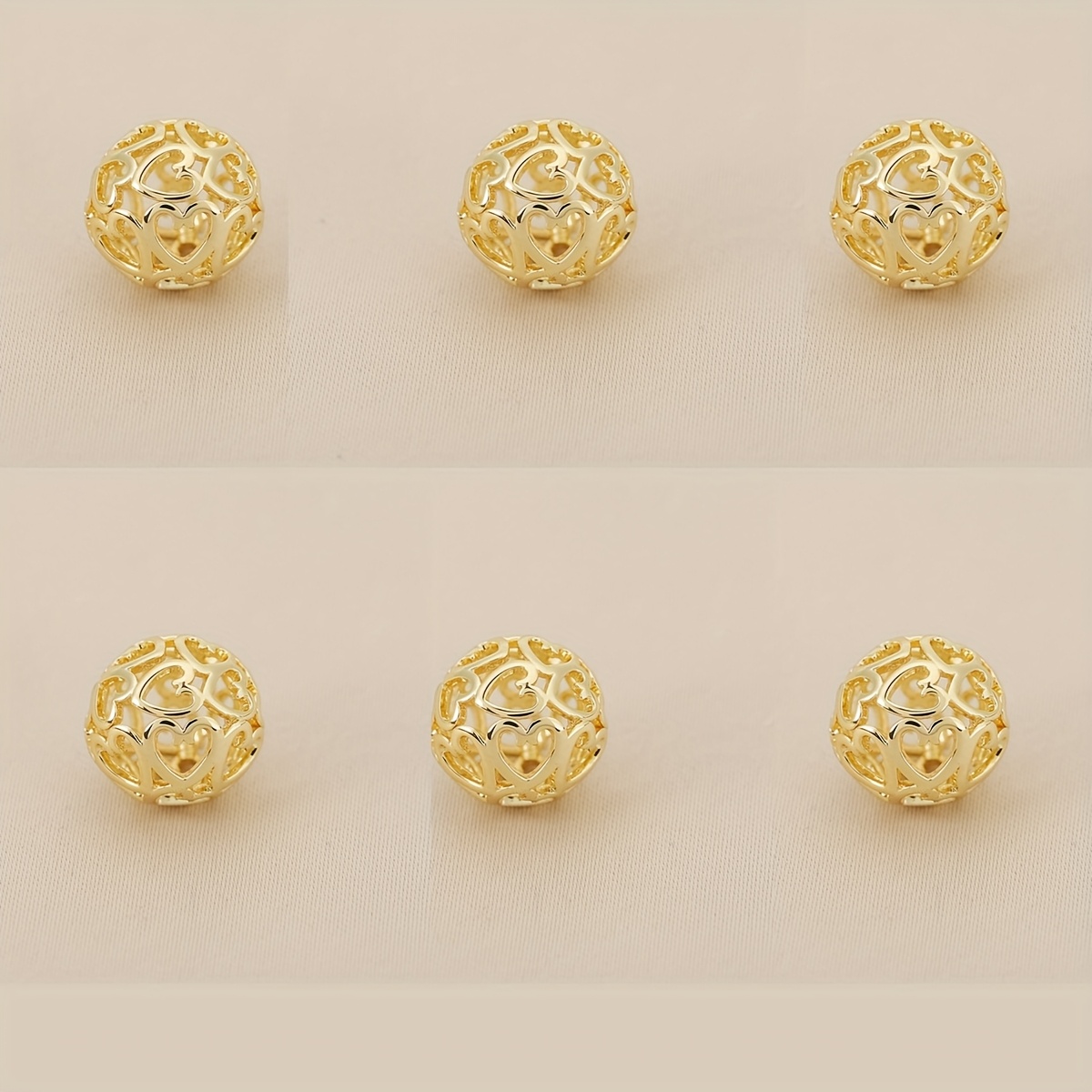 6pcs For Use In Jewelry Additions, Hollow Bead Pendants