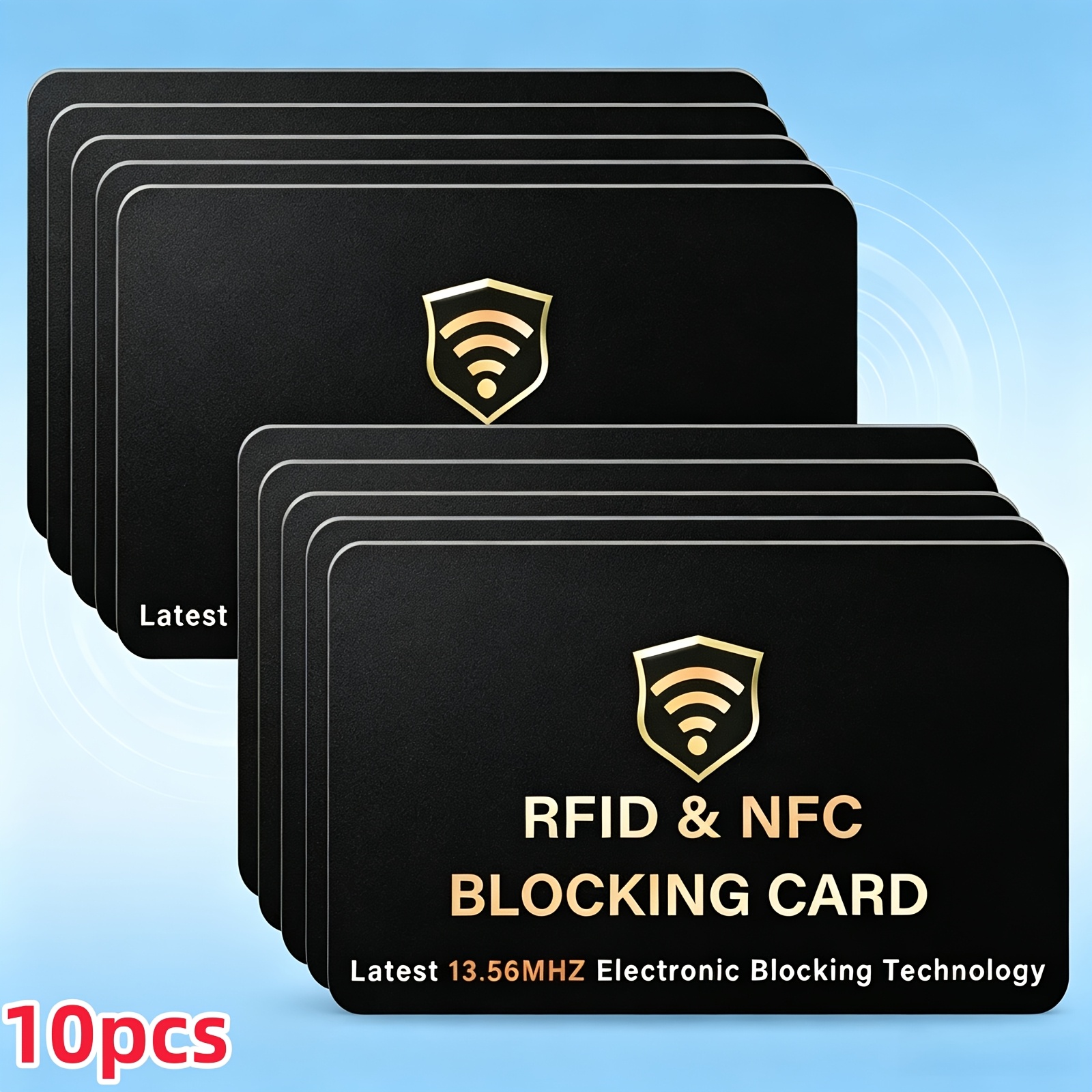 TEMU Confezione da 10 protezioni per carte di - Tecnologia RFID blocca, protegge la borsa da NFC, protegge carte di debito, documenti d' e passaporto
