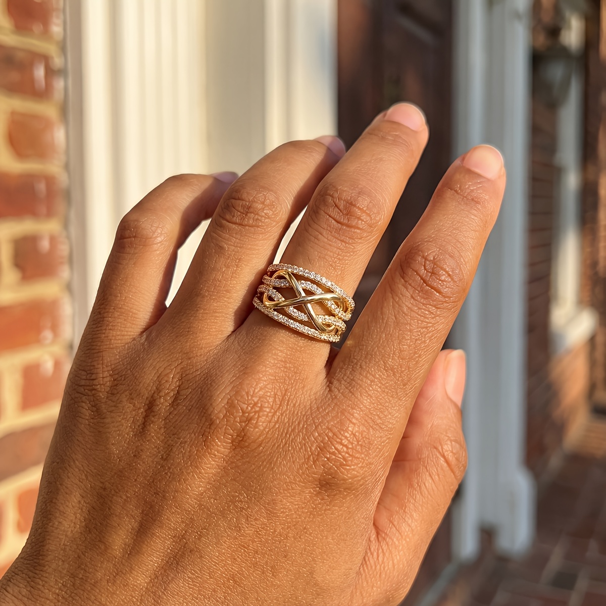 Skeleton Cubic Infinity Ring for Women, Elegant Gift