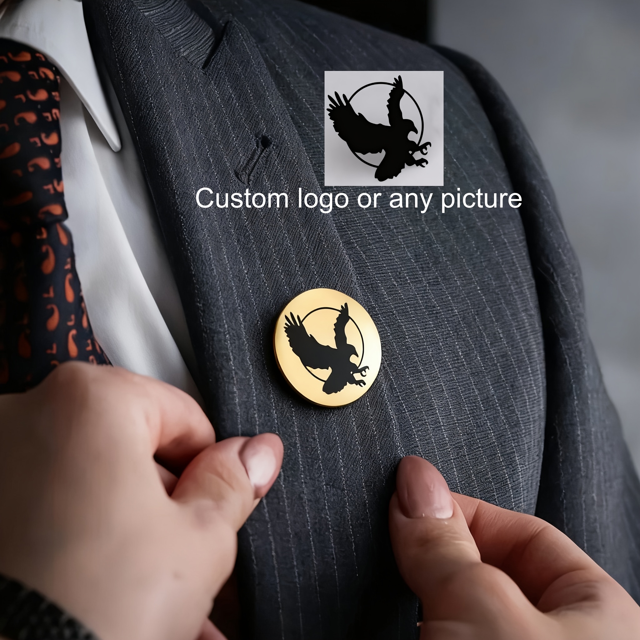 E-shop Personalisierte Edelstahl-Brosche mit individuellem Logo, Graffiti und handgemalter Abbildung, exquisit und , personalisierte Gedenkbrosche,