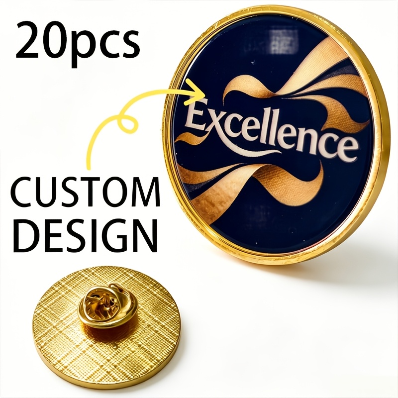 TEMU Custom Golden Badges, Can Bepersonalized With Companylogos, Images, Text, Etc. Uvhigh-definition Printingprocess, Used Forcommemorative