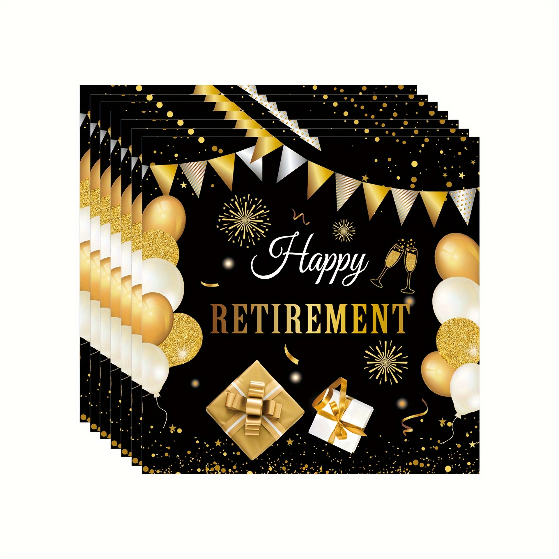 Retirement Party Supplies Set – Elegant Black Golden Themed - Temu