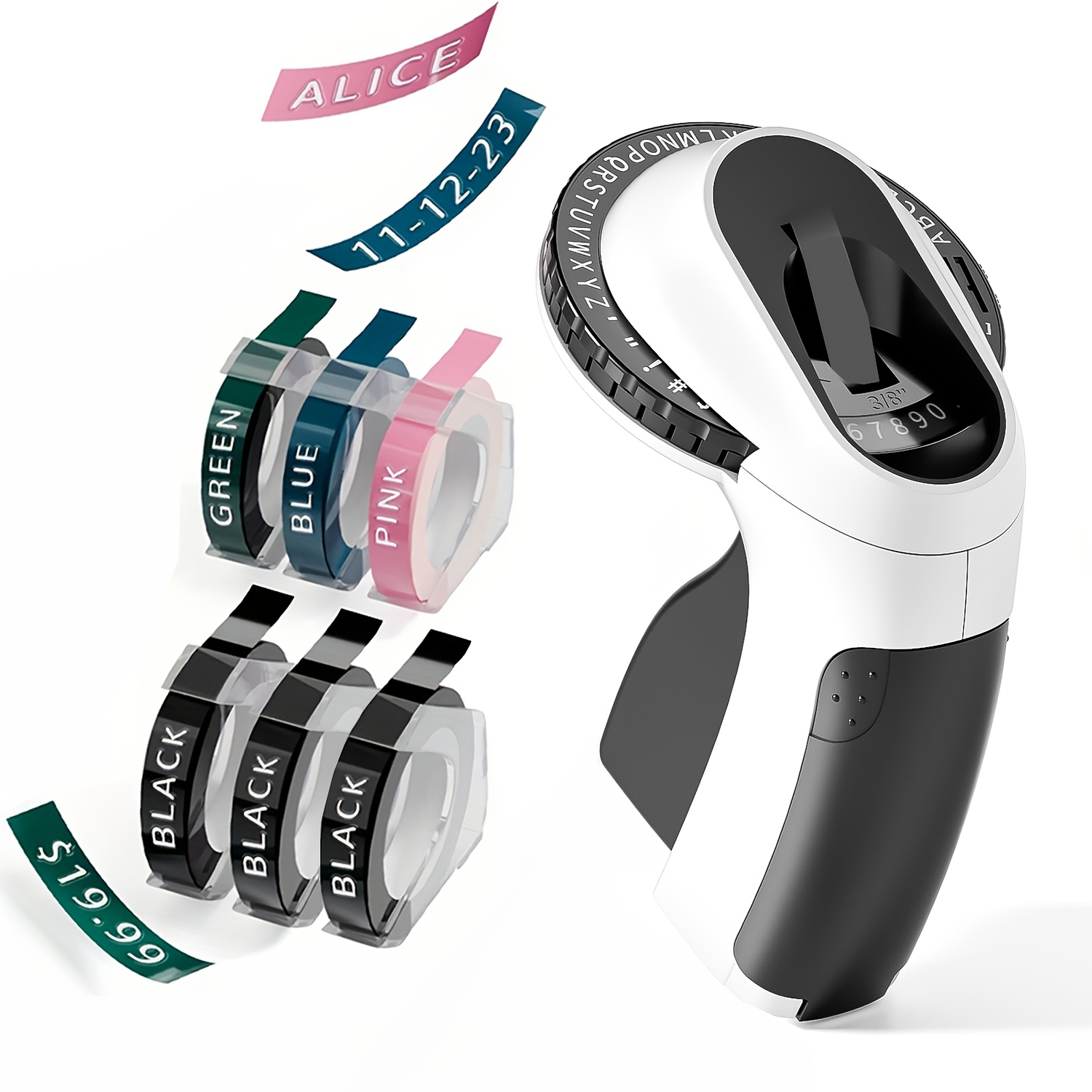 1pc Phomemo E975 Vintage Retro 3d Embossing Label Maker, Handheld Manual Label Machine Printer, Portable Monochrome Solid Ink Labeler For Home, Diy & Crafting, No Battery Required