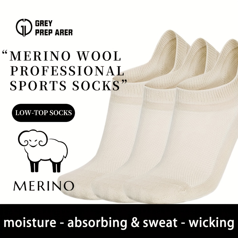 three pairs of outdoor merino wool socks quick drying breathable sweat wicking merino solid color   socks