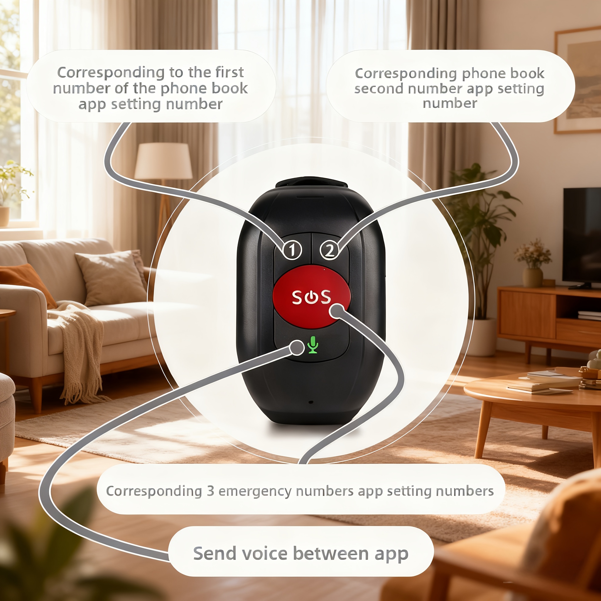 GPS 4G LTE, conçu pour adultes, avec détection de chute, suivi GPS, notifications d'urgence, communication bidirectionnelle, autonomie prolongée, bouton SOS pour les urgences, adapté aux personnes âgées et aux personnes handicapées