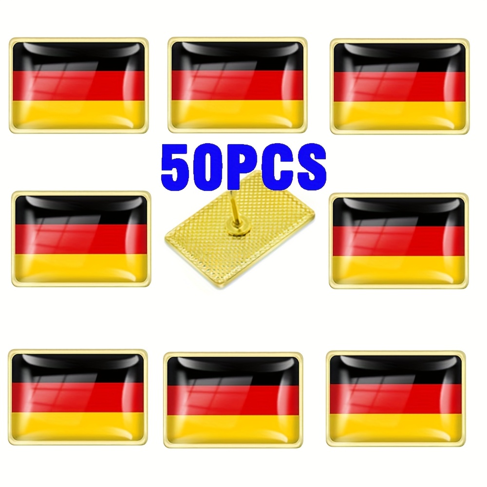 1/10/50pcs German Flag Pins, Metal Material, Fashionable German Brooch, Micro Badge Souvenir