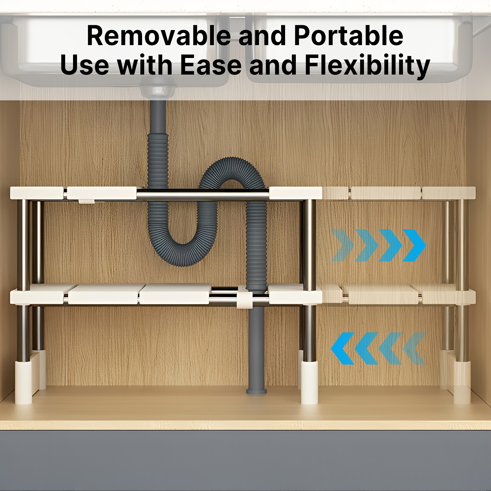 TEMU A Set Of Kitchen Multifunctional Storage Racks, Sink Storage Racks, Expandable Cabinet Racks With Detachable Baskets, Extendable Kitchen And