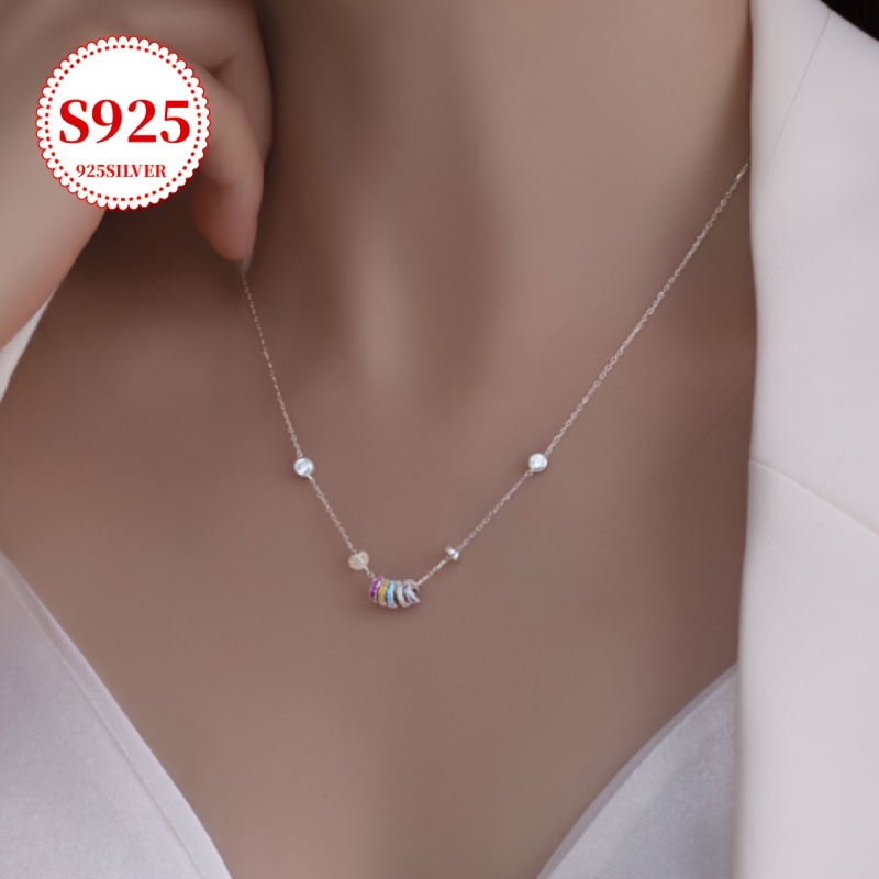 Rainbow Circle Clavicle Chain Necklace for Women