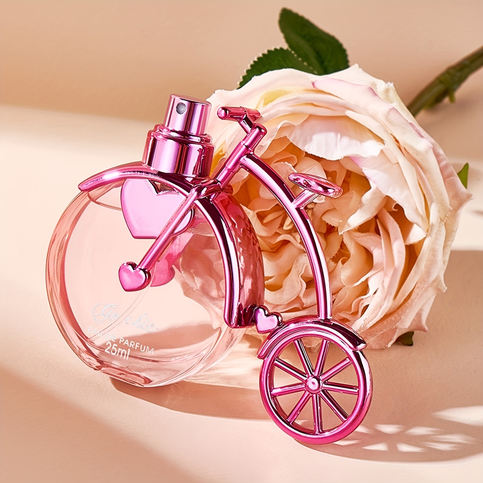 Bicycle-themed Elegant Floral Perfume For Women, Oriental Lychee Rose & Jasmine Fragrance With , Vanilla, , Portable Luxury Eau De Parfum, Gift For Her, Birthday, Date Night
