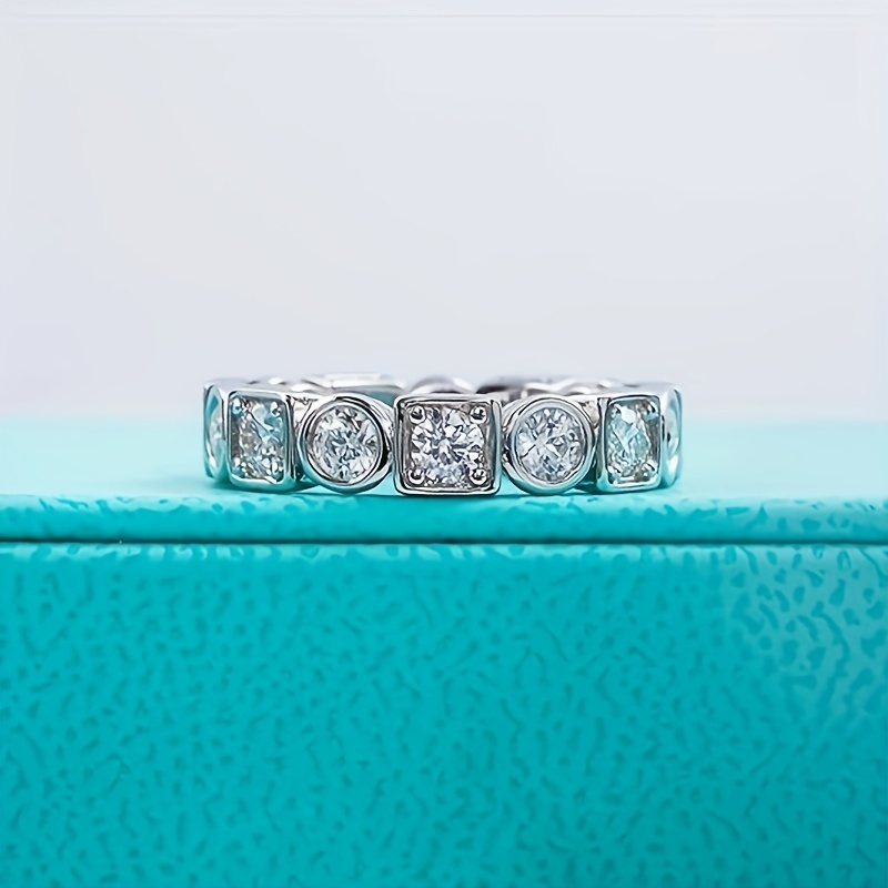 Unisex 2.8 Carat Moissanite Eternity Ring, S925 Silver