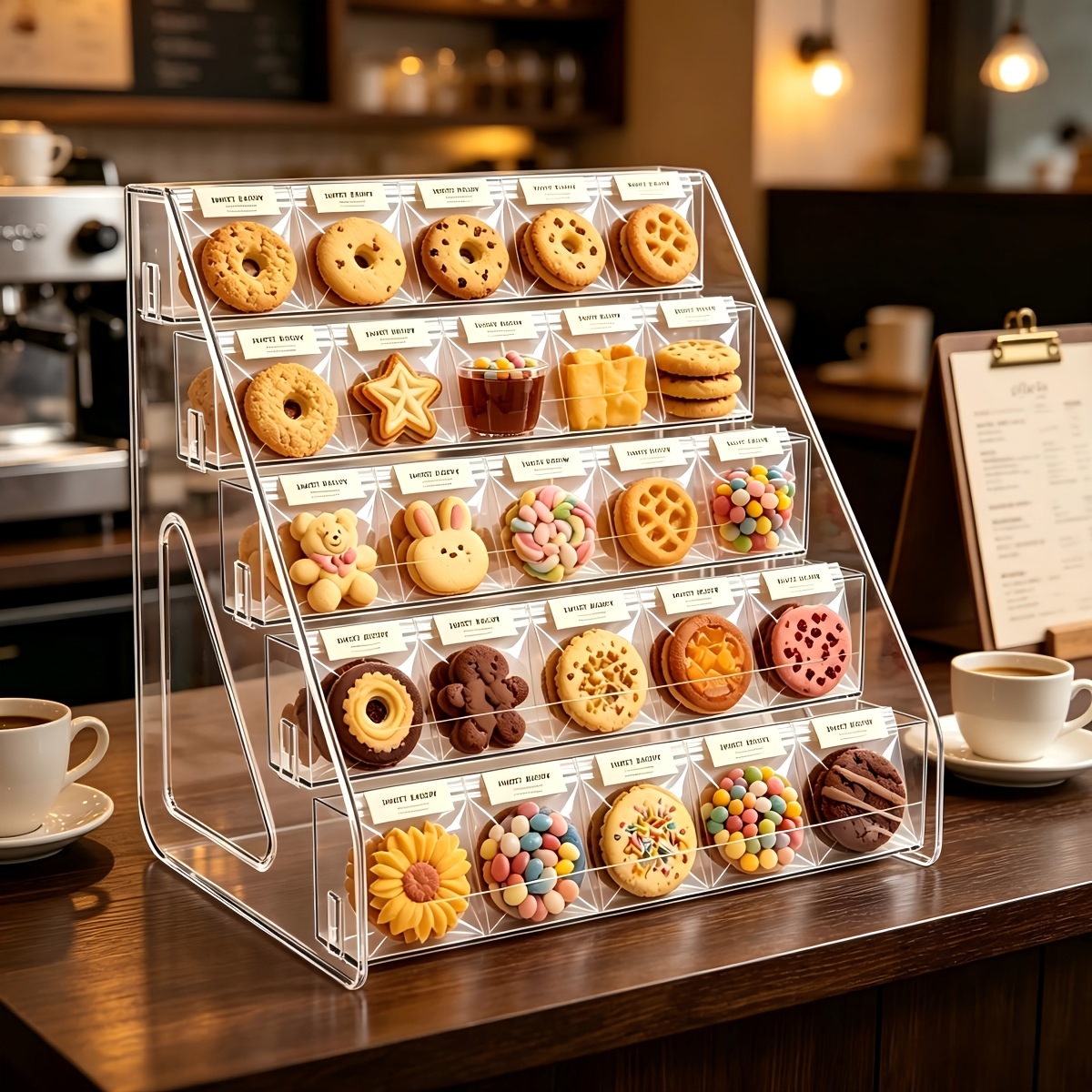 Transparent Acrylic Stackable Display Stand for Snacks