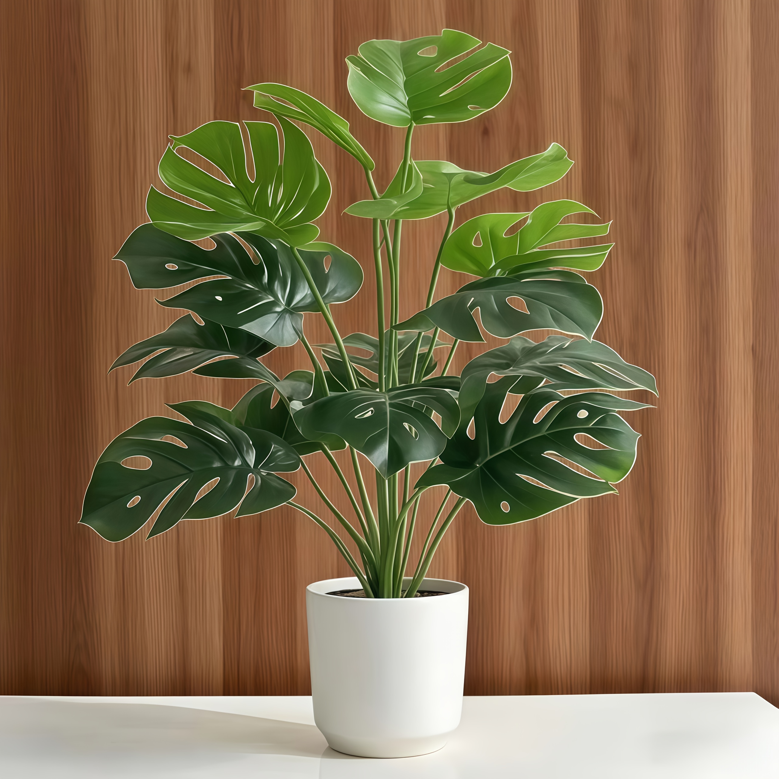 23-inch Realistic Fake Monstera Plant With Leaves - Uv-resistant Low-maintenance Plastic Bamboo Suitable For , Indoor/outdoor Decor For Home, Office, Weddings - A For Love