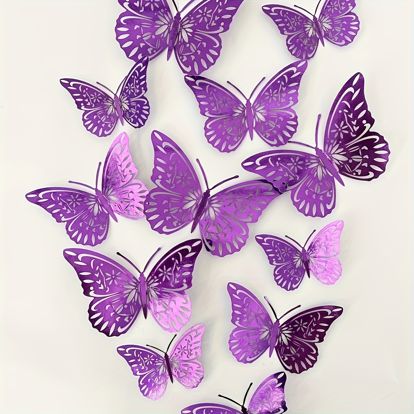 A Set Of 48 Purple 3d Paper Cut Wall Decals Ideal For Home Decor - Designed In A Decorative , From Pet Material