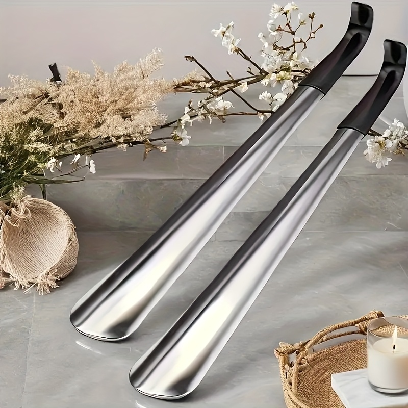 

1pc Premium Stainless Steel Shoehorn For Seniors - Easy , Non-slip Handle, Ideal For Disabled - Extends Shoe Wear Life